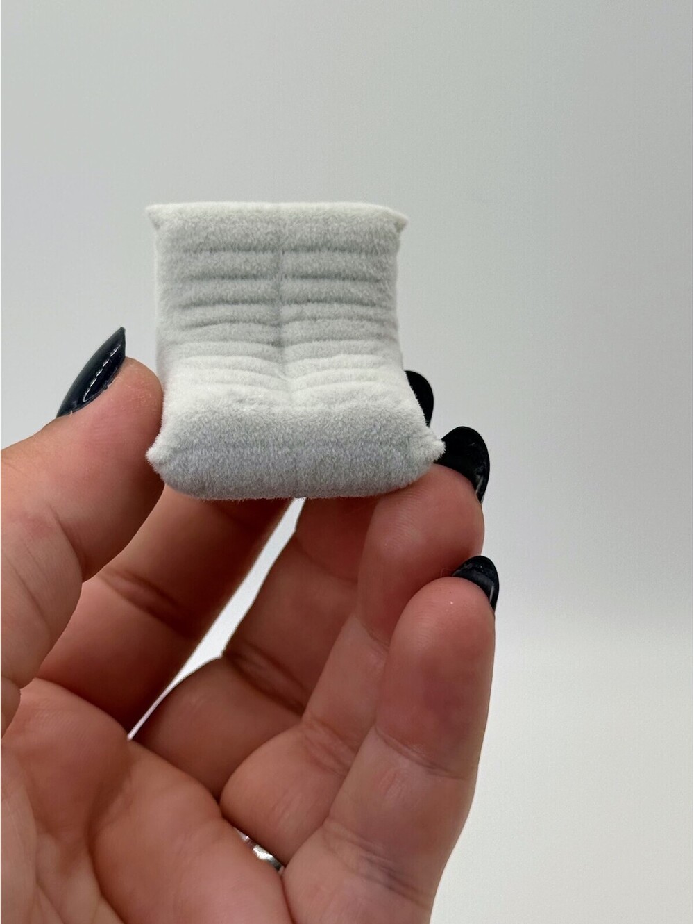 1:24 Scale Togo Style Flocked Lounge Chair Miniature Dollhouse Furniture, Gray
